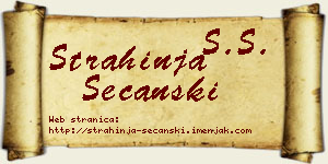 Strahinja Sečanski vizit kartica